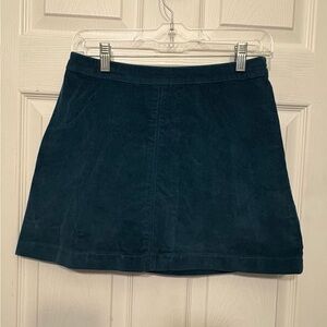 A&F teal corduroy skirt